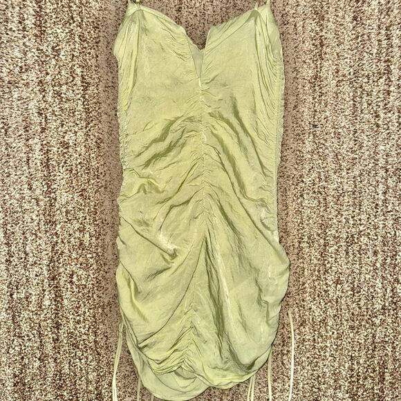 ZARA Women's Green Spaghetti Strap Dress Size Small - Picture 9 of 9